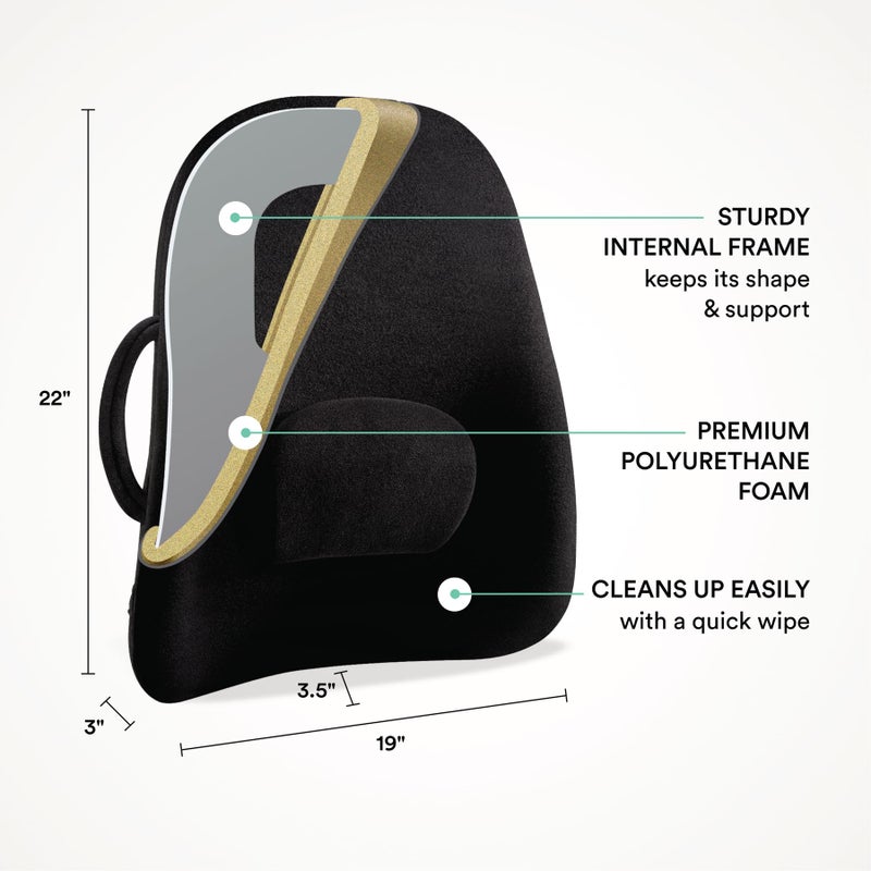 ObusForme Wideback Backrest Support - Wide Padded Seat Cushion and Lumbar Support Pillow, Portable Posture Support with Soft and Durable Foam - Image 5